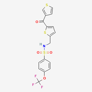 B2739582 N-((5-(thiophene-3-carbonyl)thiophen-2-yl)methyl)-4-(trifluoromethoxy)benzenesulfonamide CAS No. 1797760-93-0