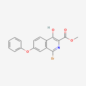 molecular formula C17H12BrNO4 B2739583 Methyl 1-bromo-4-hydroxy-7-phenoxyisoquinoline-3-carboxylate CAS No. 1455091-21-0