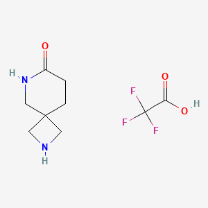 molecular formula C9H13F3N2O3 B2739612 2,6-Diazaspiro[3.5]nonan-7-one;2,2,2-trifluoroacetic acid CAS No. 2503204-94-0