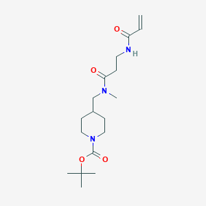 molecular formula C18H31N3O4 B2739624 Tert-butyl 4-[[methyl-[3-(prop-2-enoylamino)propanoyl]amino]methyl]piperidine-1-carboxylate CAS No. 2361864-61-9
