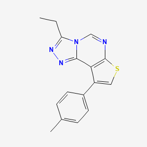 molecular formula C16H14N4S B2739652 3-Ethyl-9-(p-tolyl)thieno[3,2-e][1,2,4]triazolo[4,3-c]pyrimidine CAS No. 315677-05-5
