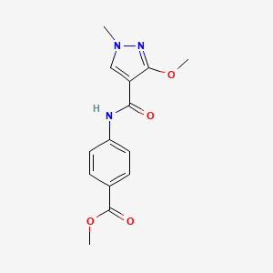 molecular formula C14H15N3O4 B2739654 methyl 4-(3-methoxy-1-methyl-1H-pyrazole-4-amido)benzoate CAS No. 1014027-82-7