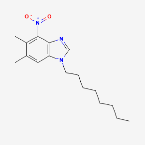 molecular formula C17H25N3O2 B2739665 5,6-dimethyl-4-nitro-1-octyl-1H-1,3-benzimidazole CAS No. 338954-97-5