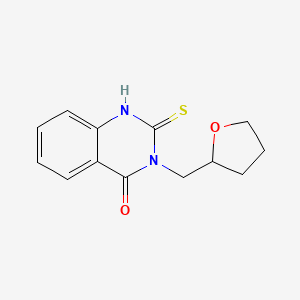 molecular formula C13H14N2O2S B2739667 2-mercapto-3-(tetrahydrofuran-2-ylmethyl)quinazolin-4(3H)-one CAS No. 422274-58-6