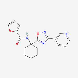 molecular formula C18H18N4O3 B2739680 N-{1-[3-(PYRIDIN-3-YL)-1,2,4-OXADIAZOL-5-YL]CYCLOHEXYL}FURAN-2-CARBOXAMIDE CAS No. 1396854-94-6