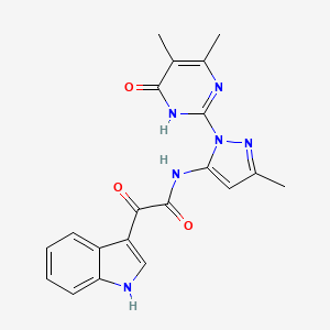 N-(1-(4,5-Dimethyl-6-oxo-1,6-dihydropyrimidin-2-yl)-3-methyl-1H-pyrazol-5-yl)-2-(1H-indol-3-yl)-2-oxoacetamide