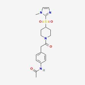 N-(4-(2-(4-((1-methyl-1H-imidazol-2-yl)sulfonyl)piperidin-1-yl)-2-oxoethyl)phenyl)acetamide
