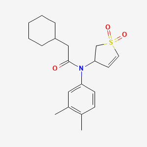 molecular formula C20H27NO3S B2739700 2-cyclohexyl-N-(3,4-dimethylphenyl)-N-(1,1-dioxido-2,3-dihydrothiophen-3-yl)acetamide CAS No. 863021-42-5