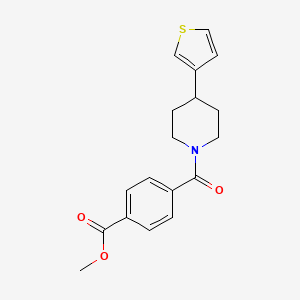 molecular formula C18H19NO3S B2739704 Methyl 4-(4-(thiophen-3-yl)piperidine-1-carbonyl)benzoate CAS No. 1396886-83-1