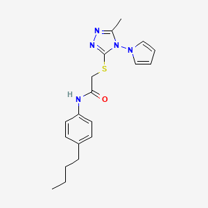 molecular formula C19H23N5OS B2739714 N-(4-butylphenyl)-2-{[5-methyl-4-(1H-pyrrol-1-yl)-4H-1,2,4-triazol-3-yl]sulfanyl}acetamide CAS No. 896290-86-1