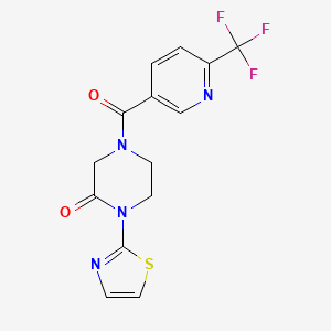 1-(Thiazol-2-yl)-4-(6-(trifluoromethyl)nicotinoyl)piperazin-2-one