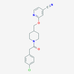 2-[[1-[2-(4-Chlorophenyl)acetyl]piperidin-4-yl]methoxy]pyridine-4-carbonitrile