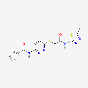 N-(6-((2-((5-methyl-1,3,4-thiadiazol-2-yl)amino)-2-oxoethyl)thio)pyridazin-3-yl)thiophene-2-carboxamide