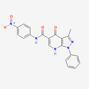 3-methyl-N-(4-nitrophenyl)-4-oxo-1-phenyl-4,7-dihydro-1H-pyrazolo[3,4-b]pyridine-5-carboxamide