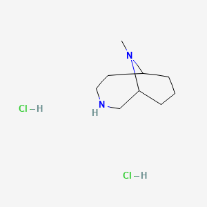 molecular formula C9H20Cl2N2 B2739752 10-Methyl-3,10-diazabicyclo[4.3.1]decane;dihydrochloride CAS No. 115749-16-1