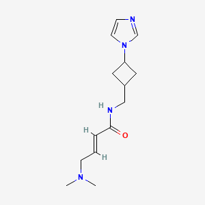 (E)-4-(Dimethylamino)-N-[(3-imidazol-1-ylcyclobutyl)methyl]but-2-enamide