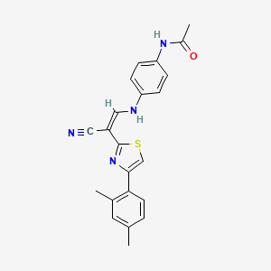 (Z)-N-(4-((2-cyano-2-(4-(2,4-dimethylphenyl)thiazol-2-yl)vinyl)amino)phenyl)acetamide