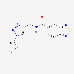 molecular formula C14H10N6OS2 B2739763 N-{[1-(thiophen-3-yl)-1H-1,2,3-triazol-4-yl]methyl}-2,1,3-benzothiadiazole-5-carboxamide CAS No. 2034426-78-1