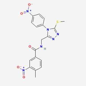 4-methyl-N-((5-(methylthio)-4-(4-nitrophenyl)-4H-1,2,4-triazol-3-yl)methyl)-3-nitrobenzamide