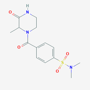 molecular formula C14H19N3O4S B2739776 N,N-dimethyl-4-(2-methyl-3-oxopiperazine-1-carbonyl)benzene-1-sulfonamide CAS No. 1105682-49-2