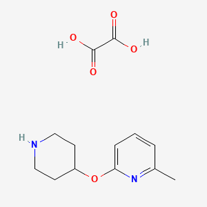 molecular formula C13H18N2O5 B2739782 2-Methyl-6-(piperidin-4-yloxy)pyridine; oxalic acid CAS No. 2034156-81-3