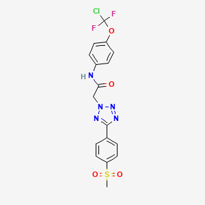 molecular formula C17H14ClF2N5O4S B2739787 N-[4-(CHLORODIFLUOROMETHOXY)PHENYL]-2-[5-(4-METHANESULFONYLPHENYL)-2H-1,2,3,4-TETRAZOL-2-YL]ACETAMIDE CAS No. 1260859-13-9