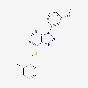 molecular formula C19H17N5OS B2739793 3-(3-methoxyphenyl)-7-{[(2-methylphenyl)methyl]sulfanyl}-3H-[1,2,3]triazolo[4,5-d]pyrimidine CAS No. 941906-22-5