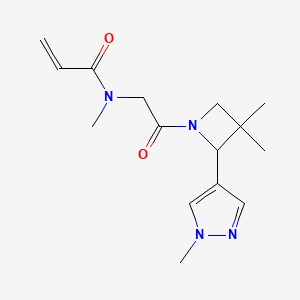 molecular formula C15H22N4O2 B2739794 N-[2-[3,3-Dimethyl-2-(1-methylpyrazol-4-yl)azetidin-1-yl]-2-oxoethyl]-N-methylprop-2-enamide CAS No. 2199185-82-3