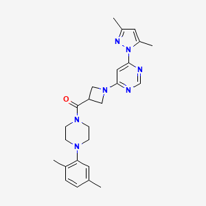 (1-(6-(3,5-dimethyl-1H-pyrazol-1-yl)pyrimidin-4-yl)azetidin-3-yl)(4-(2,5-dimethylphenyl)piperazin-1-yl)methanone