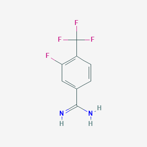 molecular formula C8H6F4N2 B2739800 3-Fluoro-4-(trifluoromethyl)benzenecarboximidamide CAS No. 910095-66-8