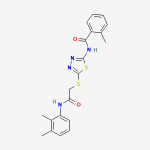molecular formula C20H20N4O2S2 B2739806 N-(5-((2-((2,3-dimethylphenyl)amino)-2-oxoethyl)thio)-1,3,4-thiadiazol-2-yl)-2-methylbenzamide CAS No. 392294-31-4