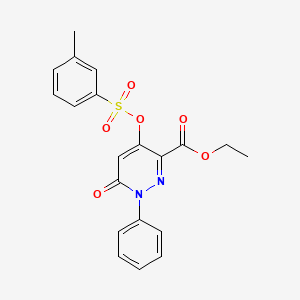 molecular formula C20H18N2O6S B2739808 4-(3-甲基苯基)磺酰氧基-6-氧代-1-苯基吡啶并[3,4-d]嘧啶-3-甲酸酯 CAS No. 886950-59-0