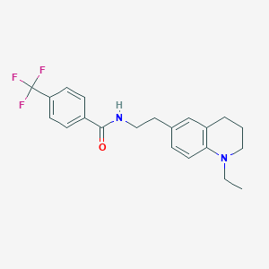 molecular formula C21H23F3N2O B2739813 N-(2-(1-乙基-1,2,3,4-四氢喹啉-6-基)乙基)-4-(三氟甲基)苯甲酰胺 CAS No. 955593-14-3