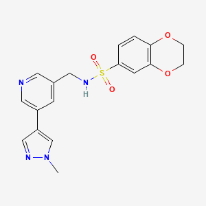 N-((5-(1-methyl-1H-pyrazol-4-yl)pyridin-3-yl)methyl)-2,3-dihydrobenzo[b][1,4]dioxine-6-sulfonamide