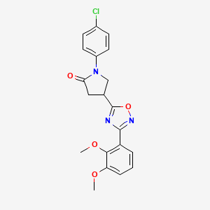 molecular formula C20H18ClN3O4 B2739821 1-(4-Chlorophenyl)-4-(3-(2,3-dimethoxyphenyl)-1,2,4-oxadiazol-5-yl)pyrrolidin-2-one CAS No. 941960-66-3
