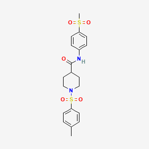 molecular formula C20H24N2O5S2 B2739823 N-(4-(methylsulfonyl)phenyl)-1-tosylpiperidine-4-carboxamide CAS No. 922464-33-3
