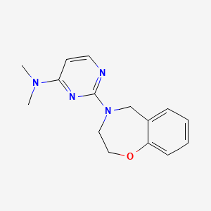 molecular formula C15H18N4O B2739824 2-(2,3-dihydrobenzo[f][1,4]oxazepin-4(5H)-yl)-N,N-dimethylpyrimidin-4-amine CAS No. 2034460-54-1