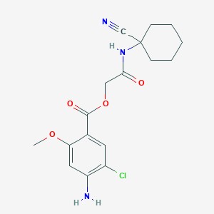 molecular formula C17H20ClN3O4 B2739828 [2-[(1-Cyanocyclohexyl)amino]-2-oxoethyl] 4-amino-5-chloro-2-methoxybenzoate CAS No. 876870-65-4