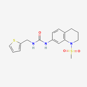molecular formula C16H19N3O3S2 B2739829 1-(1-(甲磺酰基)-1,2,3,4-四氢喹啉-7-基)-3-(噻吩-2-基甲基)脲 CAS No. 1202971-19-4