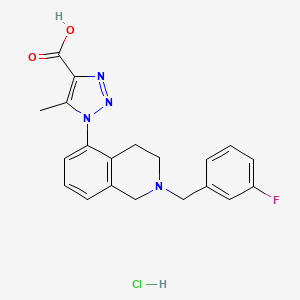 1-{2-[(3-fluorophenyl)methyl]-1,2,3,4-tetrahydroisoquinolin-5-yl}-5-methyl-1H-1,2,3-triazole-4-carboxylic acid hydrochloride