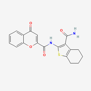 molecular formula C19H16N2O4S B2739844 N-(3-carbamoyl-4,5,6,7-tetrahydrobenzo[b]thiophen-2-yl)-4-oxo-4H-chromene-2-carboxamide CAS No. 361166-63-4