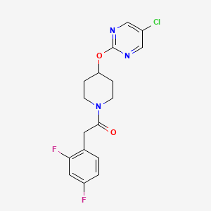 molecular formula C17H16ClF2N3O2 B2739860 1-[4-(5-Chloropyrimidin-2-yl)oxypiperidin-1-yl]-2-(2,4-difluorophenyl)ethanone CAS No. 2415562-74-0