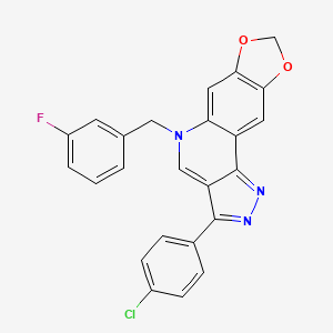 molecular formula C24H15ClFN3O2 B2739862 3-(4-chlorophenyl)-5-(3-fluorobenzyl)-5H-[1,3]dioxolo[4,5-g]pyrazolo[4,3-c]quinoline CAS No. 866589-76-6