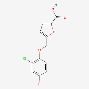 molecular formula C12H8ClFO4 B2739876 5-[(2-氯-4-氟苯氧基)甲基]呋喃-2-甲酸 CAS No. 832737-12-9