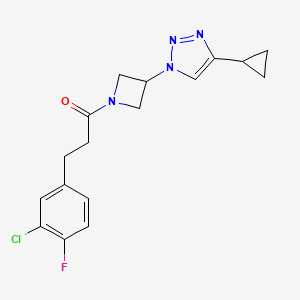 molecular formula C17H18ClFN4O B2739877 3-(3-chloro-4-fluorophenyl)-1-(3-(4-cyclopropyl-1H-1,2,3-triazol-1-yl)azetidin-1-yl)propan-1-one CAS No. 2034611-48-6