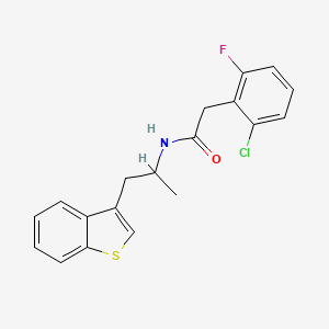 molecular formula C19H17ClFNOS B2739879 N-(1-(benzo[b]thiophen-3-yl)propan-2-yl)-2-(2-chloro-6-fluorophenyl)acetamide CAS No. 2034470-32-9