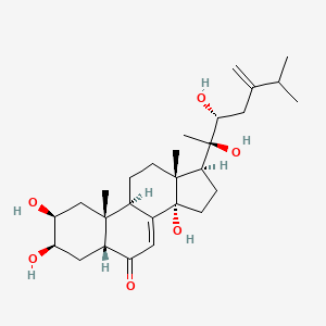 molecular formula C28H44O6 B2739881 Ergosta-7,24(28)-dien-6-one, 2,3,14,20,22-pentahydroxy-, (2beta,3beta,5beta,22R)- CAS No. 141360-89-6