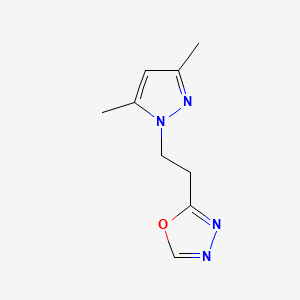 molecular formula C9H12N4O B2739886 2-[2-(3,5-dimethyl-1H-pyrazol-1-yl)ethyl]-1,3,4-oxadiazole CAS No. 1147209-36-6
