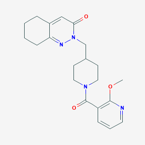 molecular formula C21H26N4O3 B2739887 2-[[1-(2-Methoxypyridine-3-carbonyl)piperidin-4-yl]methyl]-5,6,7,8-tetrahydrocinnolin-3-one CAS No. 2310158-07-5