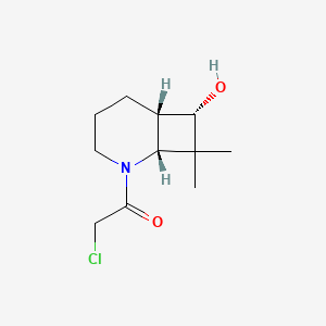 molecular formula C11H18ClNO2 B2739889 2-Chloro-1-[(1R,6S,7S)-7-hydroxy-8,8-dimethyl-2-azabicyclo[4.2.0]octan-2-yl]ethanone CAS No. 2411178-54-4
